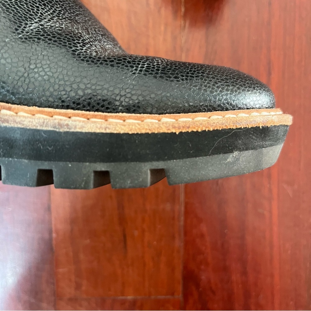 Eileen Fisher Cargo Ankle Bootie 6.5 Leather Lug Sole Minimalist Edgy Chunky - Picture 5 of 14